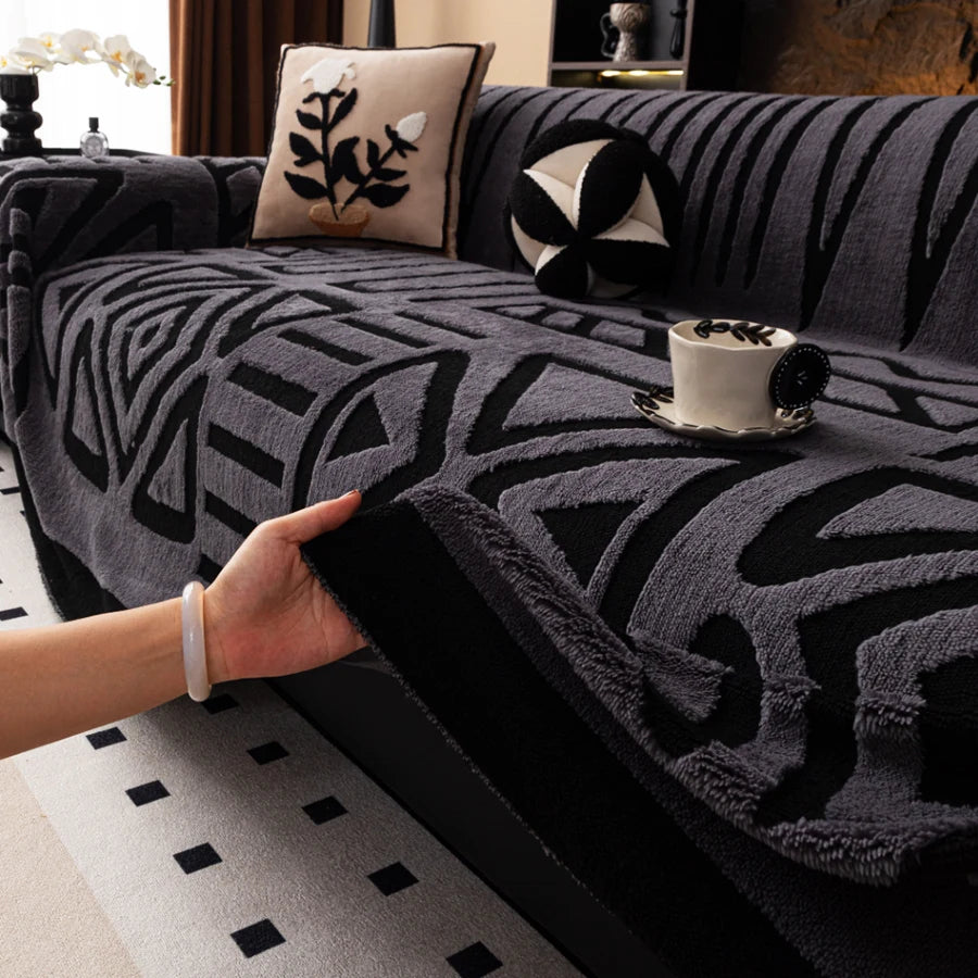 Housse de canapé extensible en jacquad imprimé